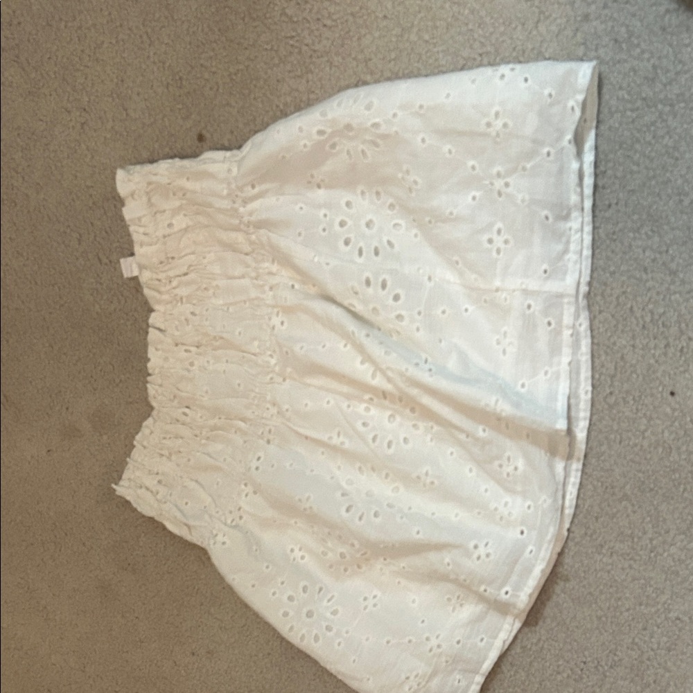 Chic White Eyelet Mini Skirt